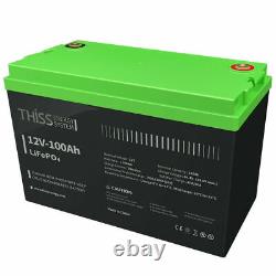 LiFePO4 12V 100AH Deep Cycle Lithium Iron Battery for RV Off Grid Solar Battery