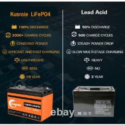 LiFePO4 12V 100Ah Lithium Iron Phosphate Deep Cycle Rechargeable Battery BMS IP6