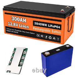 LiFePO4 12V 300Ah 100Ah Lithium Iron Battery BMS IP65 Solar RV Home Off-Grid Lot