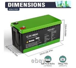 LiFePO4 12V 400Ah Lithium Battery BMS Off-Grid Solar Power WithChagrer Boat Marine