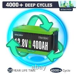 LiFePO4 12V 400Ah Lithium Battery BMS Off-Grid Solar Power WithChagrer Boat Marine