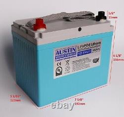 LiFePO4 12.8-Volt 35Ah Lithium Iron Phosphate Battery with LiFePO4 Charger (4A)