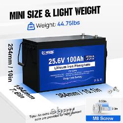 LiFePO4 24V 100Ah Lithium Battery BMS Solar Deep Cycle Off-grid RV Camper Marine