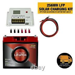 LiFePO4 256WH Solar Charging Kit Lithium Iron Phosphate Battery, 10A Controller