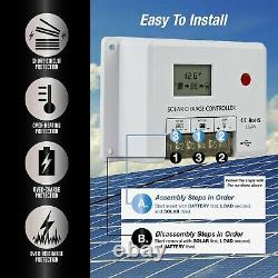 LiFePO4 640WH Solar Charging Kit, Lithium Iron Phosphate Battery, 20A Controller