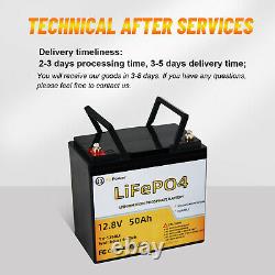 LiFePO4 Battery 12V Volts 50Ah Lithium Iron Battery for Solar Pannel RV Boat