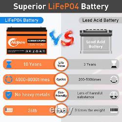 LiFePO4 Deep Cycle Lithium Battery 12.8V 100Ah for Solar RV Off-grid Marine Boat