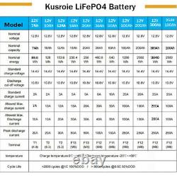 LiFePO4 Deep Cycle Lithium Battery for RV Marine Off-Grid Solar System 100Ah LOT