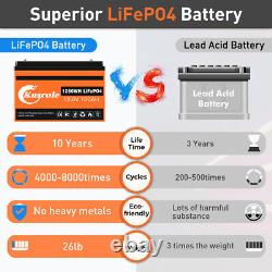 LiFePO4 Lithium BMS Battery 12V 100AH for RV Camping Off-Grid Solar Deep Cycle