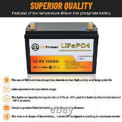 LiFePO4 Lithium Battery 12V 100Ah With 100A BMS for Golf Cart Boat Solar System