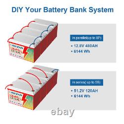 LiFePO4 Lithium Battery 12V 120Ah BMS 10000+cycles for RV Solar Boat Off-grid