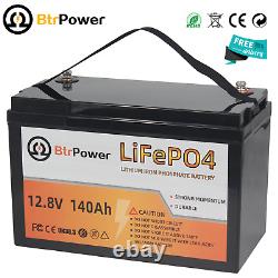 LiFePO4 Lithium-Iron 12V 140Ah Phosphate Battery For Deep Cycle RV Solar System