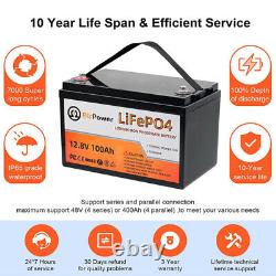 LiFePo4 12V 100Ah Lithium Iron Phosphate battery For RV Deep Cycles Solar System