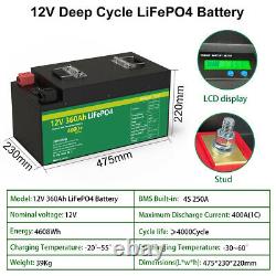 LiFePo4 Battery Pack 12V 320ah 360AH 12V Lithium Iron Phosphate 4S 250A BMS