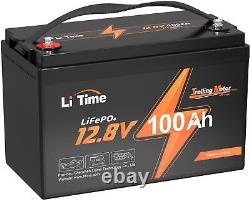 LiTime 12V 100Ah TM LiFePO4 Lithium Battery with Low-Temp Protection BMS