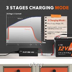 LiTime 14.6V 20A AC-DC Smart Charger for Deep Cycle Rechargeable Lithium LiFePO4