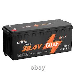 LiTime 36V 60Ah Golf Cart LiFePO4 Lithium Battery 120A BMS Max Power 4.6kW
