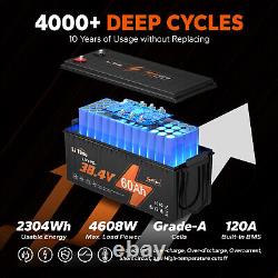 LiTime 36V 60Ah Golf Cart LiFePO4 Lithium Battery Deep Cycle 2304Wh 120A BMS