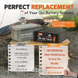 LiTime 48V 100Ah LiFePO4 4000-15000 Cycles Lithium Battery for Solar RV Off-grid