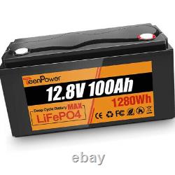Lifepo4 Lithium Iron Phosphate Battery 12 Volt 100ah 1280Wh Rechargeable Battery