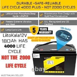 LiitoKala12V 180Ah Lithium Iron Phosphate Battery LiFePO4 Rechargeable Multi-Use