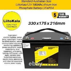 LiitoKala12V 180Ah Lithium Iron Phosphate Battery LiFePO4 Rechargeable Multi-Use
