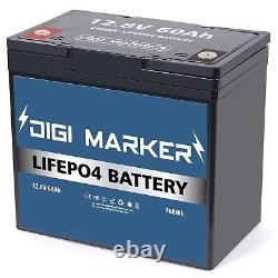 Lithium Battery 60Ah 12V LiFePO4 Deep Cycle Rechargeable 1C rated Solar Camping