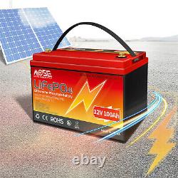 MOSEWORTH 12V 24V LiFePO4 50Ah 100Ah Lithium Battery Deep Cycle for Solar Marine