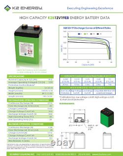 New K2 Energy LIFEPO4 Lithium Iron Phosphate Battery 12V 19Ah with BMS, K2B12V19EB