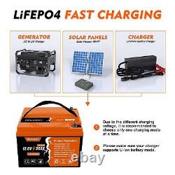 PFCTART 12V 30Ah LiFePO4 Lithium Iron Battery Deep Cycle For Solar RV Boat