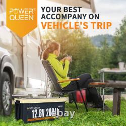 POWER QUEEN 12.8V 200Ah Lifepo4 Battery, 2560Wh Lithium Iron Phosphate Battery