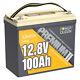Power Queen 12v 100ah Mini Lifepo4 Lithium Battery 1280wh For Rv(used-very Good)