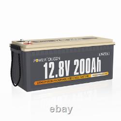 Power Queen 12V 200Ah LiFePO4 Lithium Battery 2560Wh withBMS for Solar RV Marine