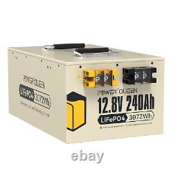 Power Queen 12V 240Ah LiFePO4 Deep Cycle Lithium Battery for RV Off-Grid Solar