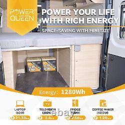 Power Queen 2 Pack 12V 100Ah Mini LiFePO4 Lithium Battery Deep Cycle For RV Camp