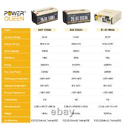 Power Queen 51.2V 90Ah LiFePO4 Deep Cycle Lithium Battery for RV Off-Grid Solar