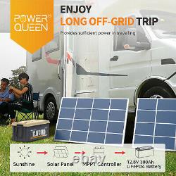 Power Queen Lithium Battery 12V 300Ah LiFePO4 3840Wh with BMS for Solar RV Camper