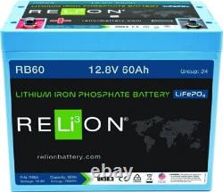 RELiON RB60 LiFePO4 Lithium Iron Phosphate 12V Battery, Group 24