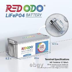 Redodo 12V 200Ah LiFePO4 Deep Cycle Lithium Battery for RV Trolling Motor Marine
