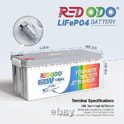 Redodo 24V 100Ah LiFePO4 Lithium Battery for Trolling Motor RV Off-grid Solar