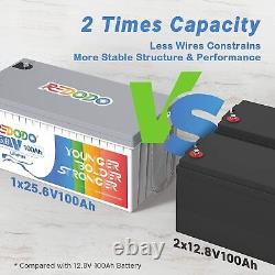 Redodo 24V 100Ah LiFePO4 Lithium Battery for Trolling Motor RV Off-grid Solar