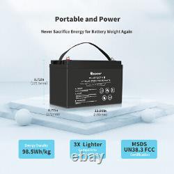 Renogy 100Ah 200Ah 12V LiFePO4 Lithium Iron Battery With Built-in Bluetooth BMS RV