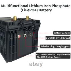Solar Battery 24V 100Ah LiFePO4 Lithium Battery Deep Cycle Backup Power RV Home