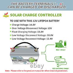 TCBWORTH 12V 100AH LiFePO4 BMS 4000+ Deep Cycles Solar RV Boat 10-Year Lifetime