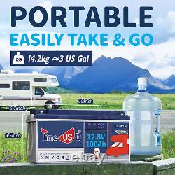 Timeusb 12V 100Ah LiFePO4 Lithium Deep Cycle Battery for RV Off-grid Solar