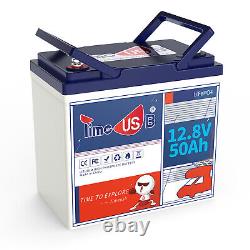 Timeusb Deep Cycle 12V 50Ah LiFePO4 Lithium Battery for RV Solar Off-grid