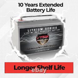 VMAX LFP27-12100XTR LiFePO4 12 Volt 100AH 1280Wh Group27 Lithium Battery Li-Iron