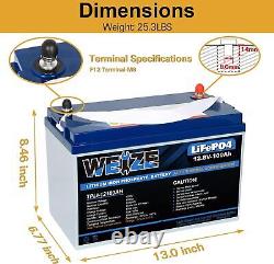 WEIZE Lithium 100Ah LiFePO4 Battery with Self-Heating Function Up to 8000 Cycles